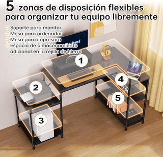 SIN ABRIR Mesa Escritorio Esquinero en L