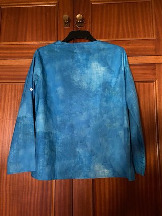 Blusa azul con mariposas