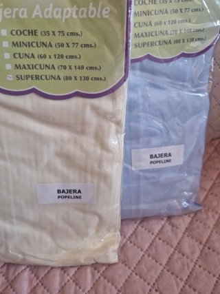 2 Bajeras Cuna Pekebaby 80x130cm Popeline