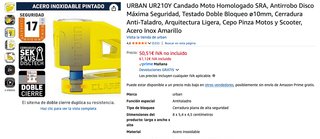 Candado Moto URBAN UR210Y SRA Amarillo