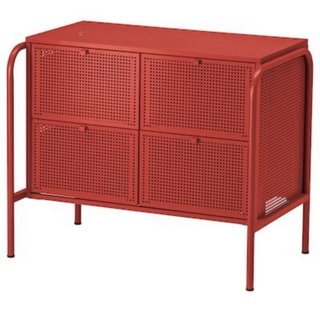 Aparador/cajonera metal rojo de Ikea