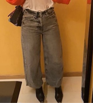 Pantalón Zara gris claro ancho