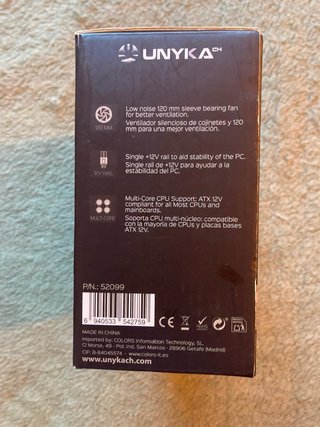 Fuente UNYKA ATX 12V 500W