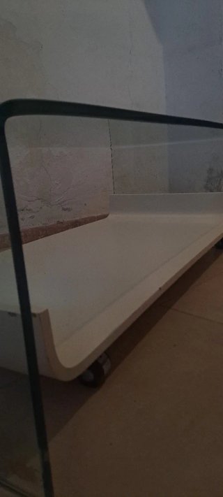 Mesa de centro cristal curvo