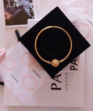 Pulsera Pandora Oro rosa de copo de nieve.