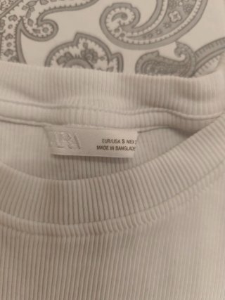 Top Zara Blanco Volantes Talla S