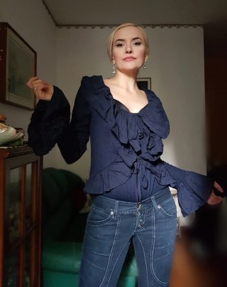 Cardigan azul mujer talla única