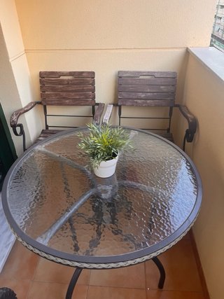 Conjunto terraza mesa + 2 sillas exterior