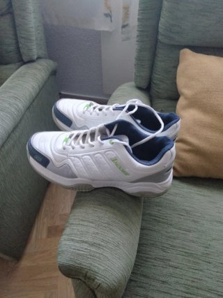 Zapatillas pádel INDOOR blancas y azules