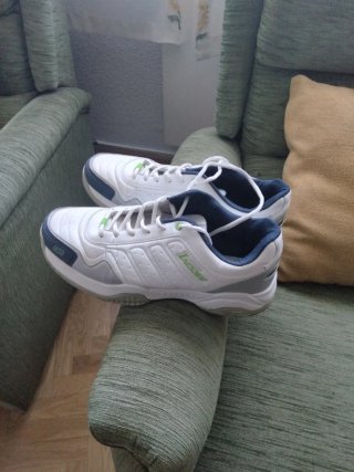 Zapatillas pádel INDOOR blancas y azules