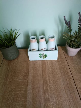 Juego 3 Botellas Decorativas Vintage