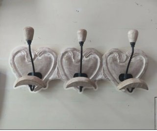 Appendiabiti a Cuore in Legno e Metallo