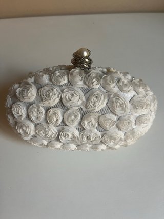Borsa cerimonia bianca con perle