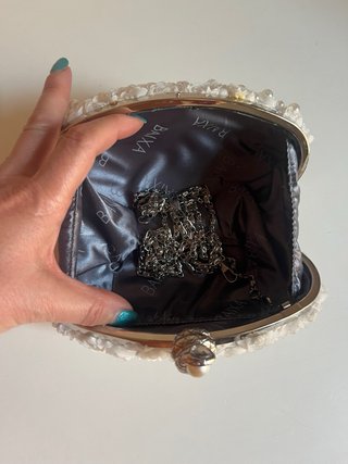 Borsa cerimonia bianca con perle