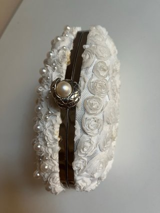 Borsa cerimonia bianca con perle
