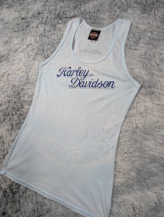 Harley Davidson Camiseta Tirantes Azul Vintage