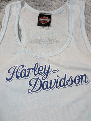 Harley Davidson Camiseta Tirantes Azul Vintage