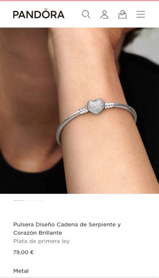Pulsera Pandora  Corazón Brillante