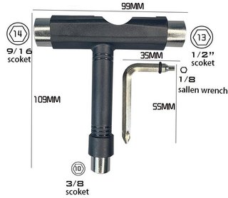 Herramienta Skate T-Tool Multifunción todo en uno