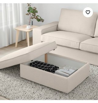 Puff grande con almacenaje Ikea modelo kivik
