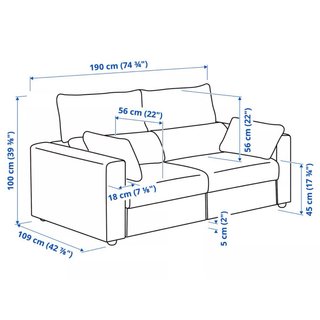 Sofá 2 plazas gris Ikea