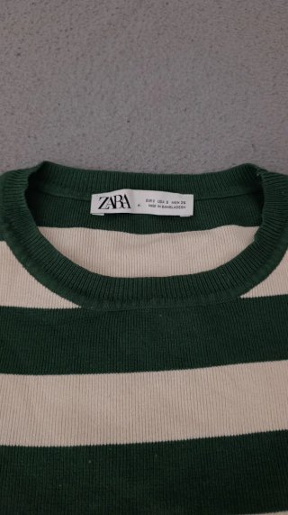 Jersey Rayas Verde y Blanco. Zara. Talla S