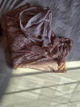 Falda dorada lentejuelas talla única Preciosa