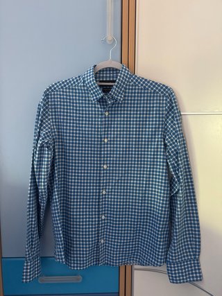 Camisa Massimo Dutti cuadros azul y blanco