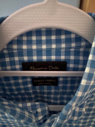 Camisa Massimo Dutti cuadros azul y blanco