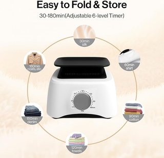 Electric Clothes Dryer with Sock Clip, 2-Tier Fold