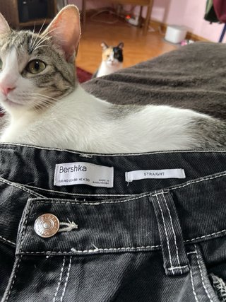 Pantalón straight Bershka negro