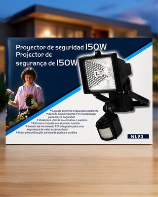 Proyector de seguridad 150W con sensor PIR