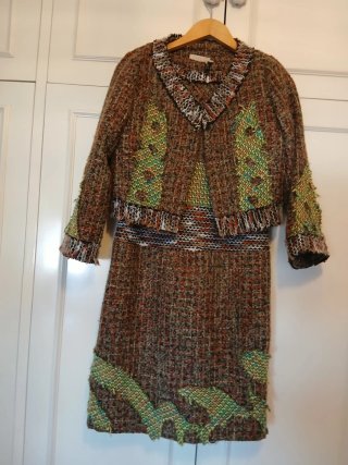 Traje Chanel Mujer Marrón y Verde