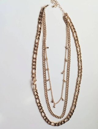 Collana elegante oro 3 fili mai indossata