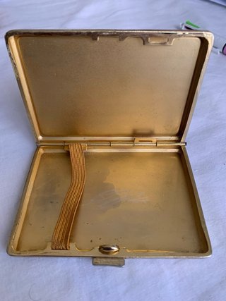 Petaca antigua demasquinada Siglo XIX