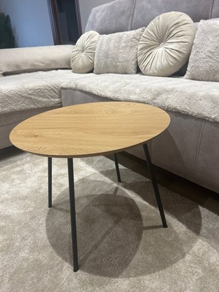 Mesa de centro redonda madera y metal