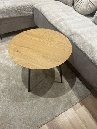 Mesa de centro redonda madera y metal