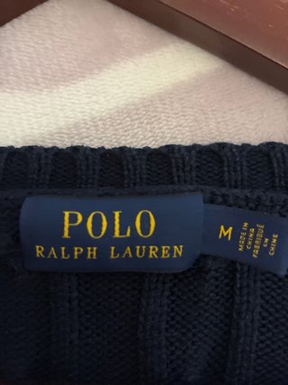 Jersey Polo Ralph Lauren azul cuello pico