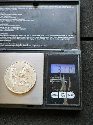 Moneda 1oz Plata Pura Mickey Mouse Niue 2017