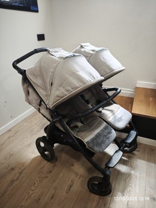 PegPerego Carro Doble + 2 Maxicosi + Bases Isofix