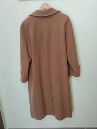 Abrigo largo mujer beige