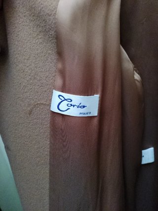Abrigo largo mujer beige