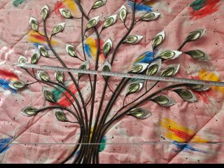 Adorno pared floral metal y cristal