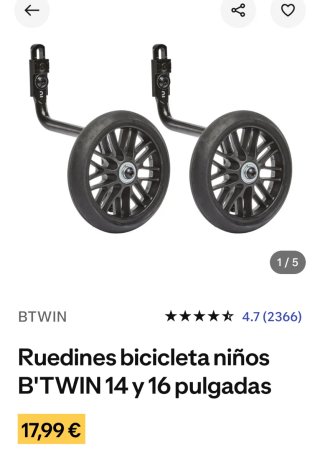 Ruedines Btwin 14-16