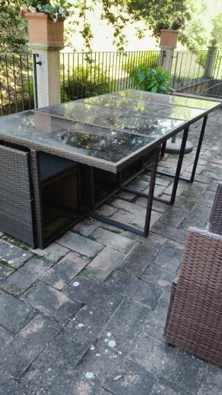 Salotto da giardino componibile in midollino