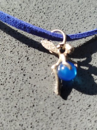 Colgante de plata Hada con Bola Azul