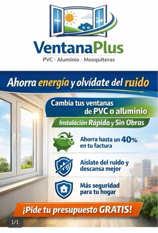 Instalación de ventanas PVC, Aluminio y Mosquitera