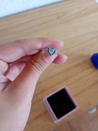 Anillo Pandora Corazón Brillante Plata