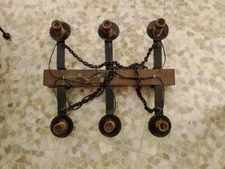 Lámpara de techo rústica madera y metal