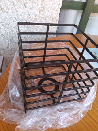 Lámpara de pie industrial jaulas metal negro